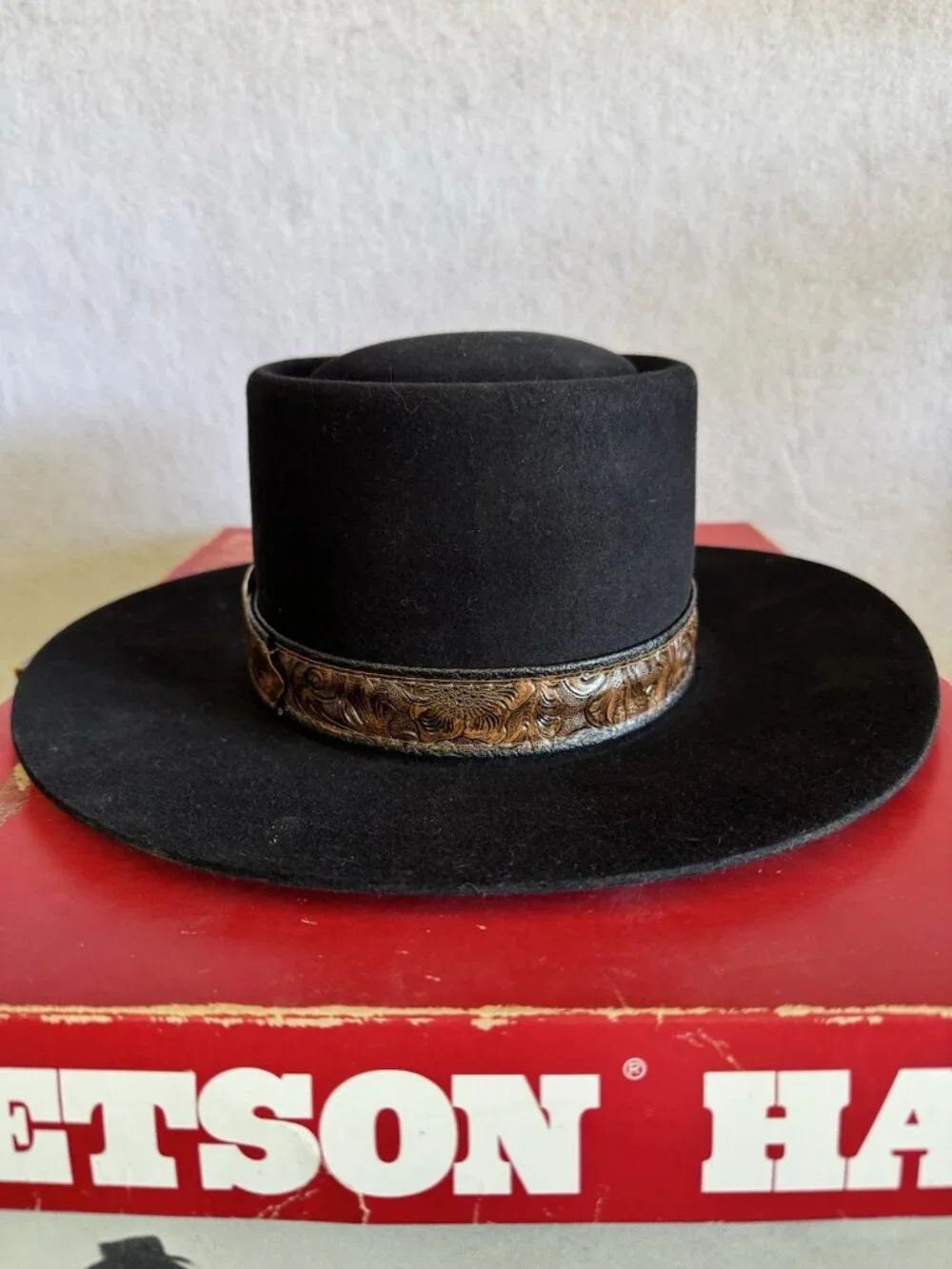Stetson 3X Beaver Revenger Vintage Black Cowboy Hat Sz 7